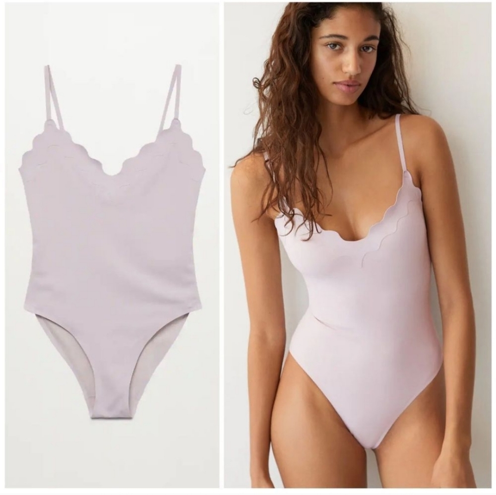 Mango NWT scalloped swimsuit S
